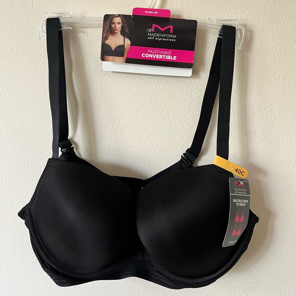 Maidenform black Convertible push up bra size 40C